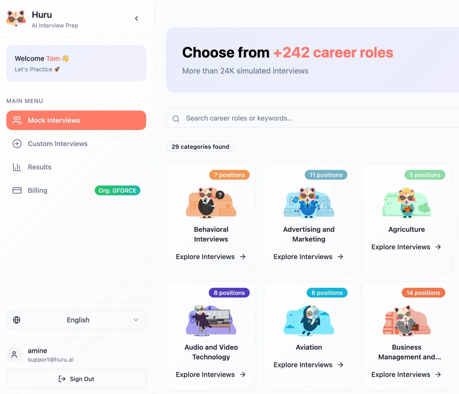 Huru dashboard image