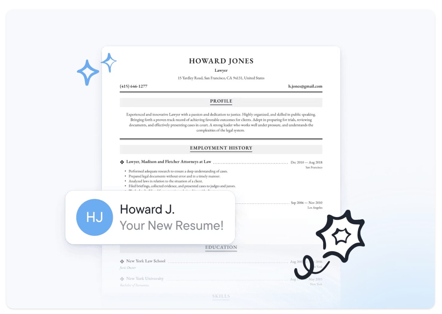 TopResume website screenshot - new resume