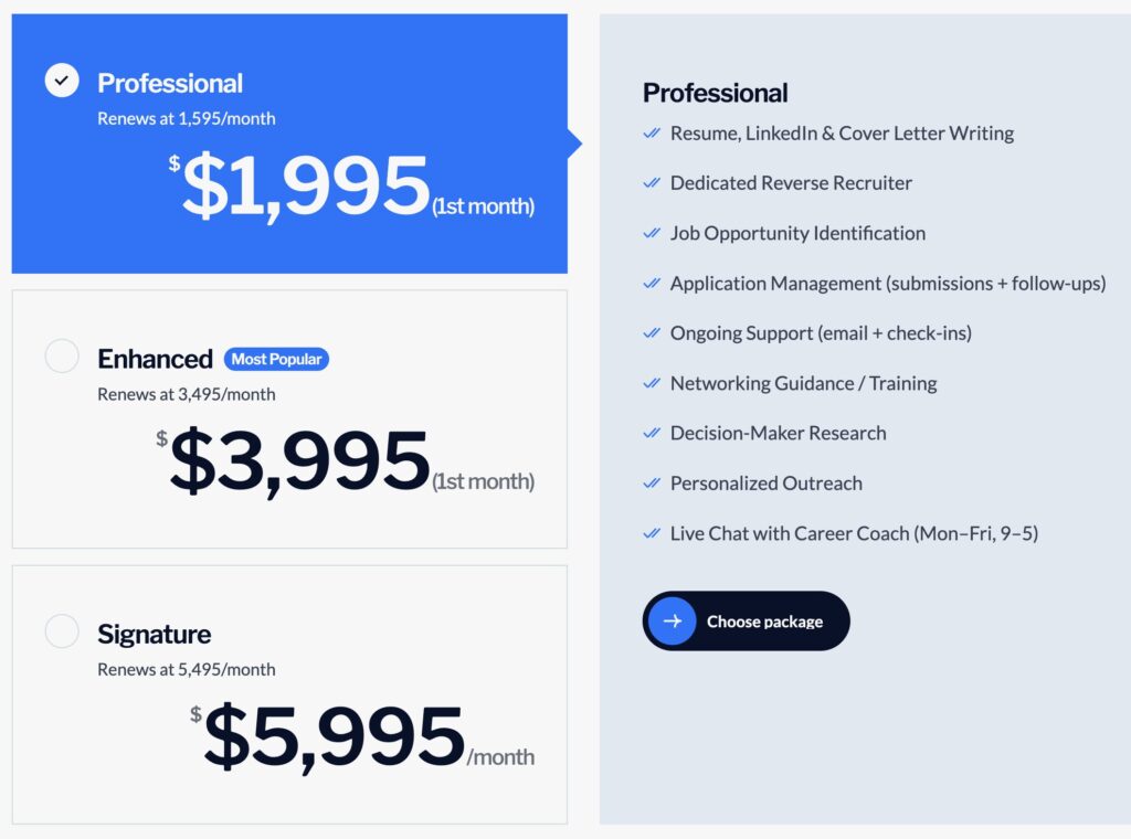 icareersolutions reverse recruiting pricing