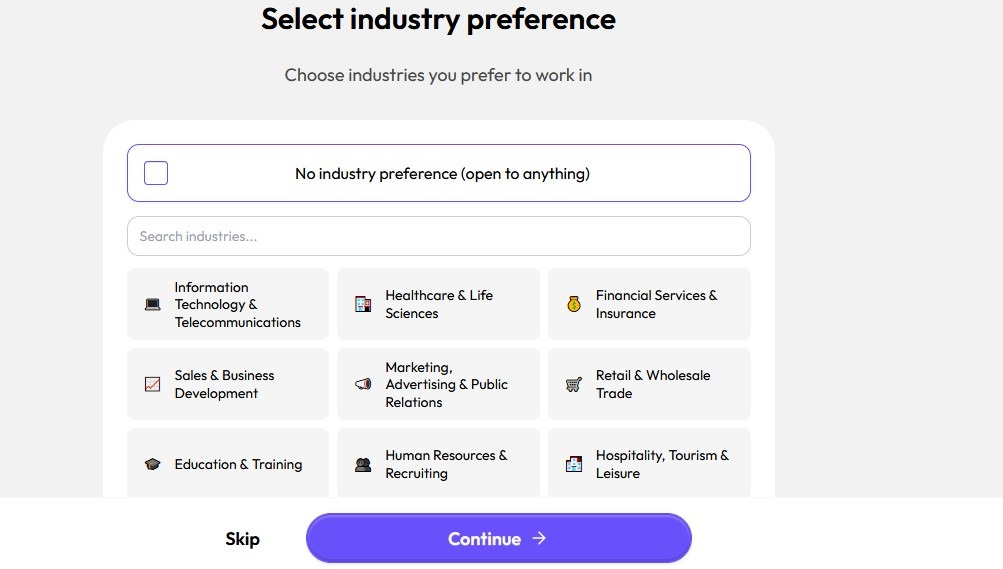 aiapply website screenshot - setting up account